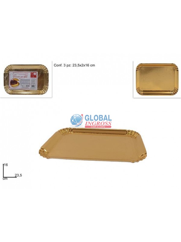 VASSOI ORO 16x23cm 3pz