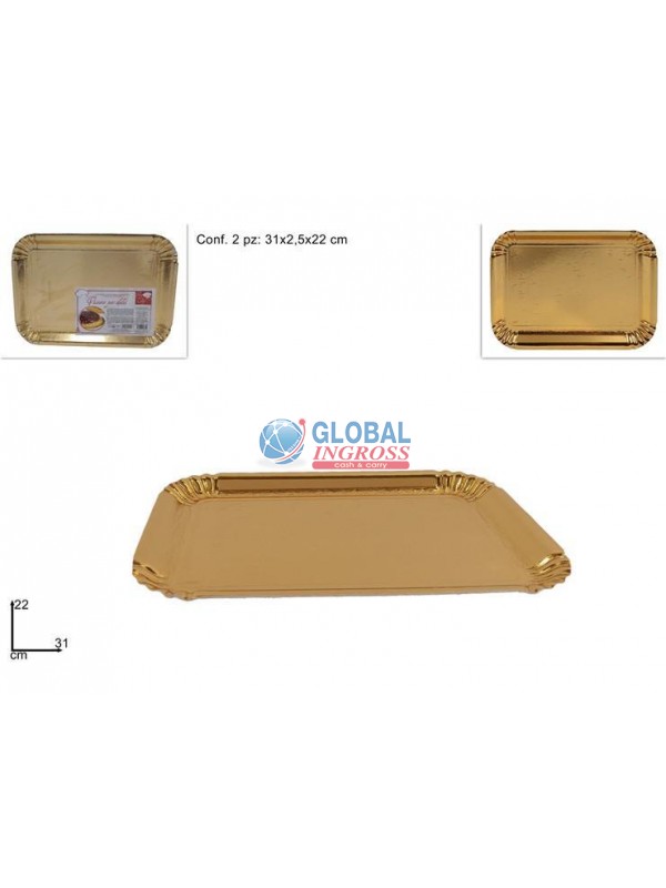 VASSOI ORO 22x31cm 2pz