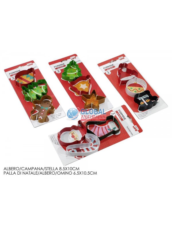 FORMINE NATALE ACCIAIO 3pz