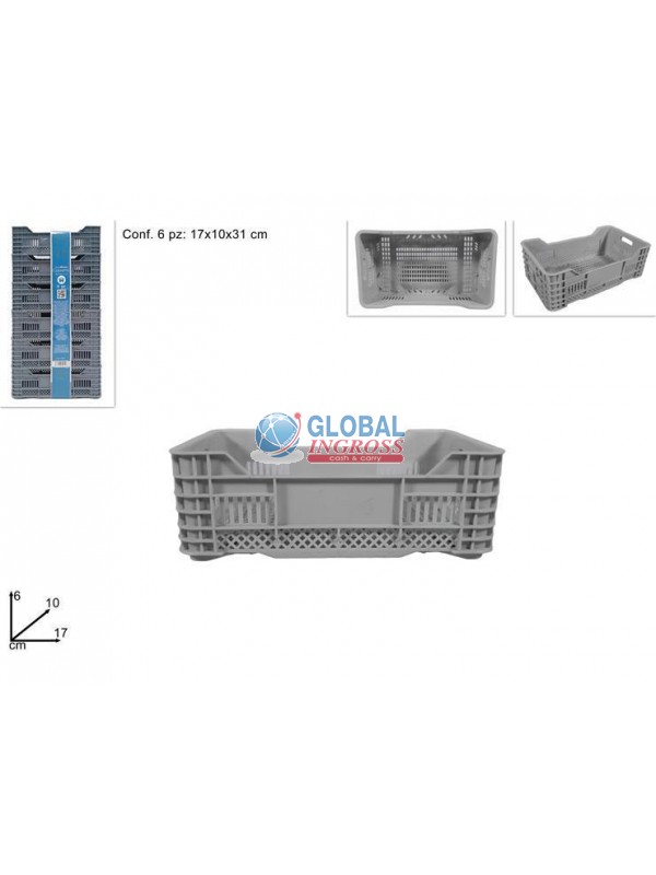 CASSETTINE 6pz GRIGIO 17x6x10 PORTATUTTO