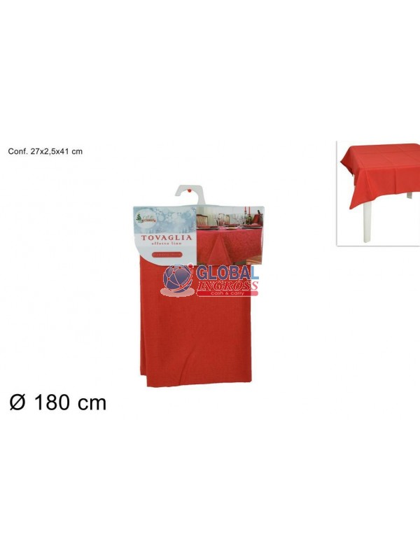 TOVAGLIA ROSSA TONDA 180 EFFETTO LINO