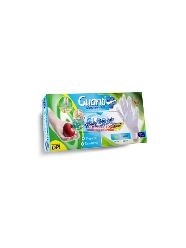 GUANTI MONOUSO TPE TRASPARENTI TG.M 50pz