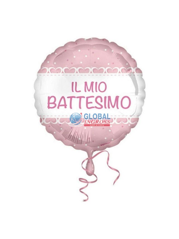 MYLAR 45cm BATTESIMO ROSA