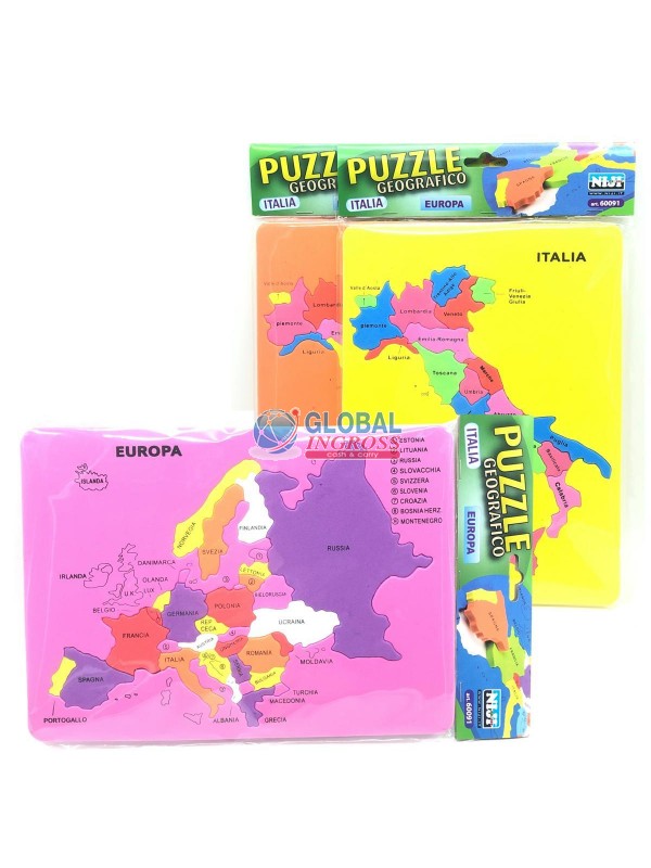 PUZZLE GOMMATO GEOGRAFIA modelli ass.