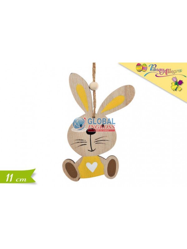 PENDAGLIO CONIGLIO LEGNO 11cm