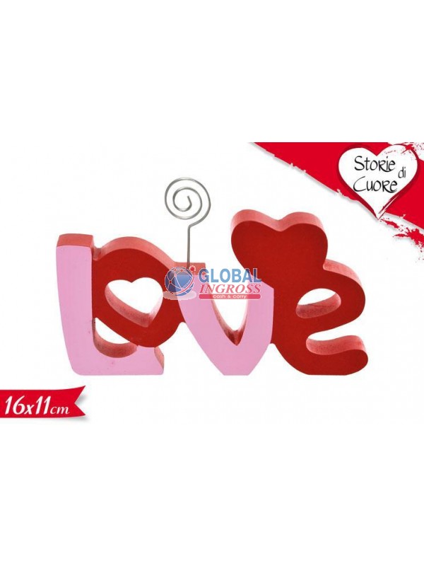 SCRITTA LOVE 16x11cm CON P/BIGLIETTINO