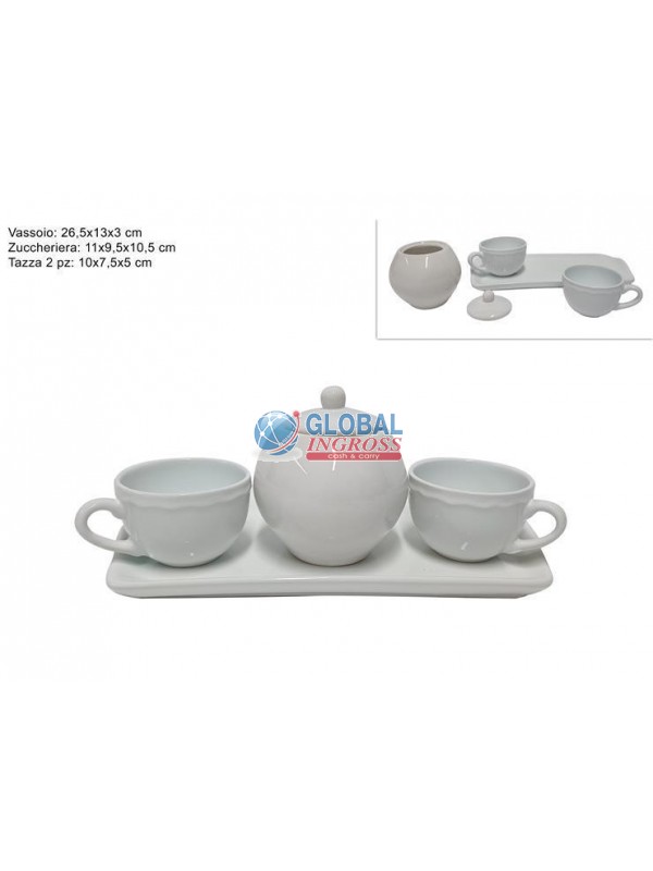 SET CAFFE' C/VASSOIO BIANCO