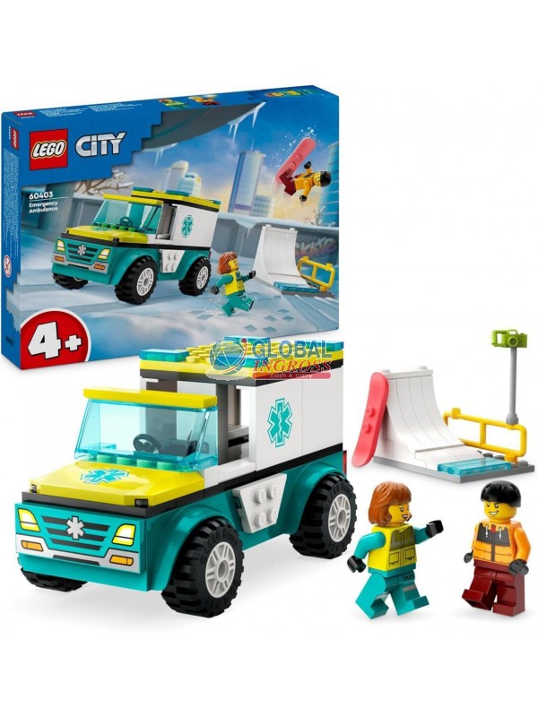 LEGO CITY AMBULANZA DI EMERGENZA E SNOWBOARD