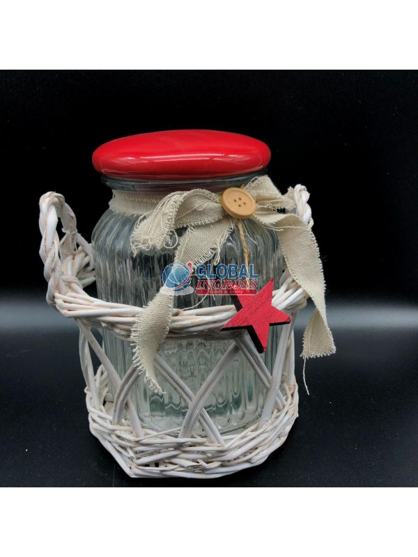 CESTO VIMINI C/BARATTOLO 18cm