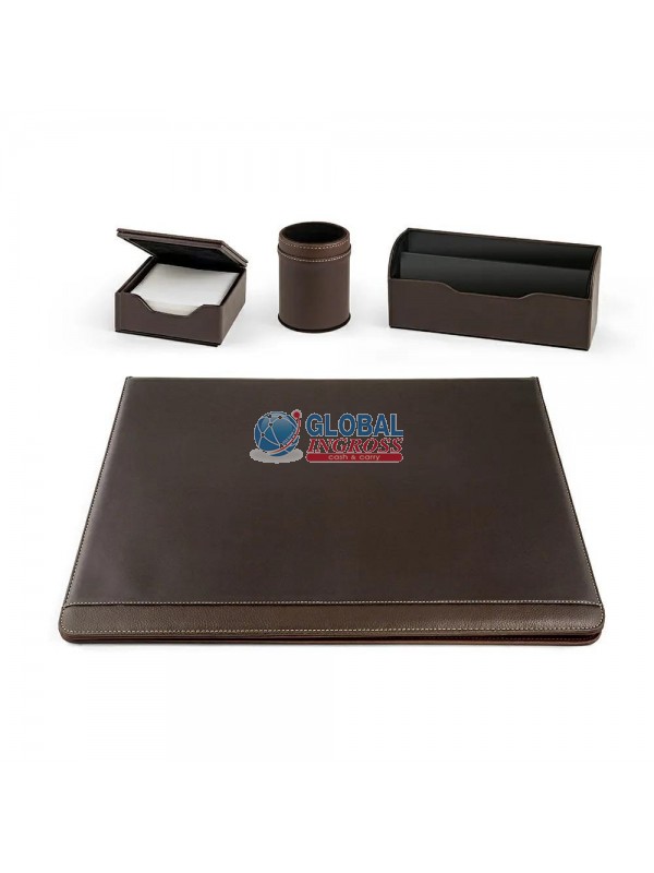 SET SCRIVANIA MARRONE 5pz