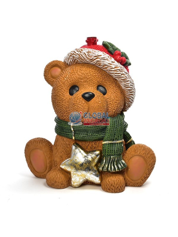 BASE ALBERO ORSO CON STELLA H.35cm POLIRESINA