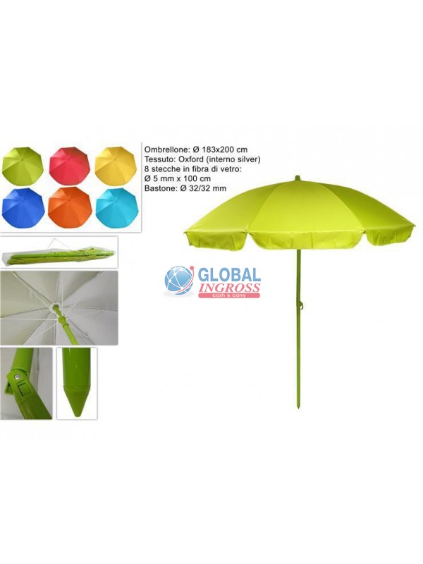 OMBRELLONE 100/8 COLORATO/INT SILVER