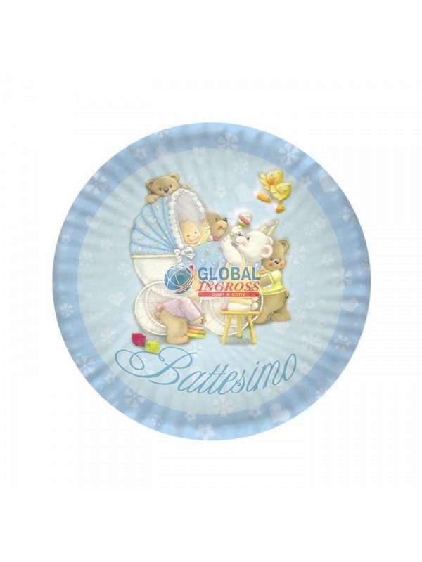 PIATTI BATTESIMO CELESTI BEARS.18cm