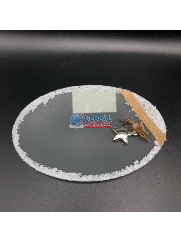 PIATTO VETRO 20x13 BORDO NEVE