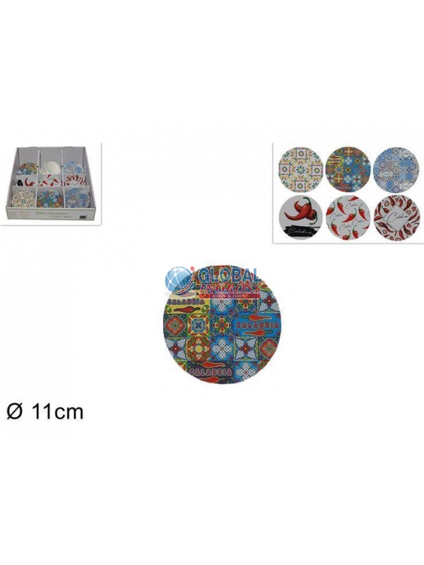 SOTTOBICCHIERE TONDO 11cm CALABRIA BASE SUGHERO