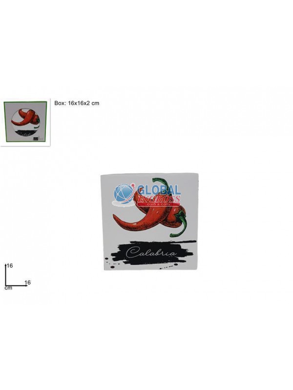 SOTTOPENTOLA QUADRATO 16cm CALABRIA BASE SUGHERO