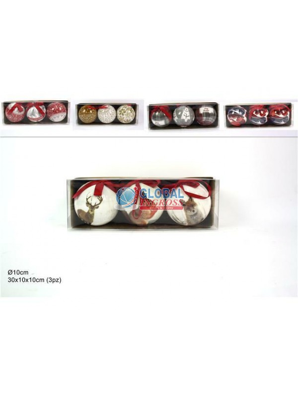 PALLE DECORO NATALE 3pz10cm