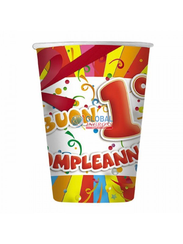 BICCHIERI BUON 1 COMPLEANNO 10pz.