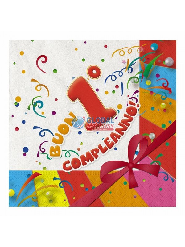 TOVAGLIOLI BUON 1 COMPLEANNO 20pz.