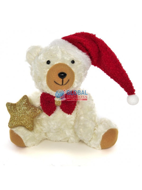 PELUCHE ORSO NATALE C/STELLA 20cm