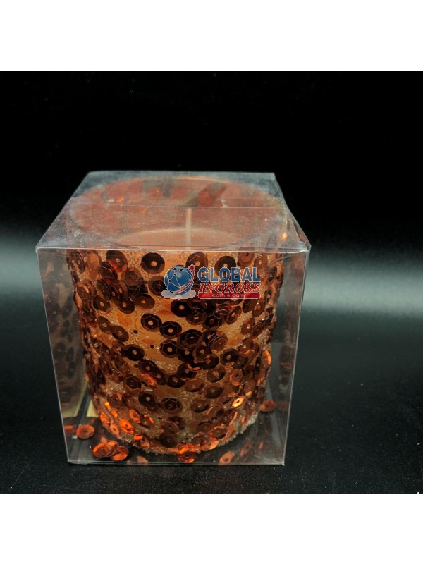 CANDELA VETRO COPPER PAILLETTES