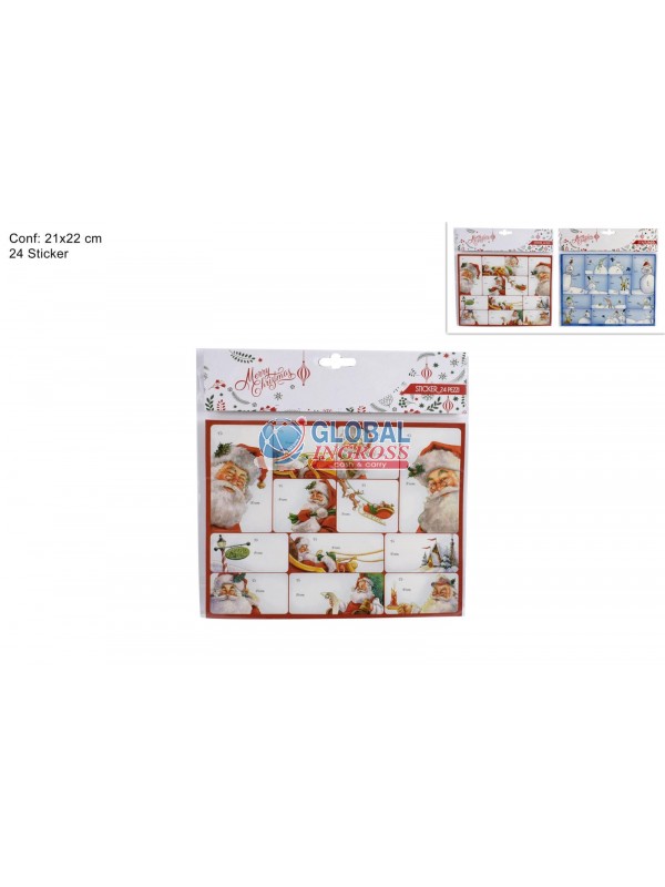 STICKERS PER PACCO REGALO 24pz