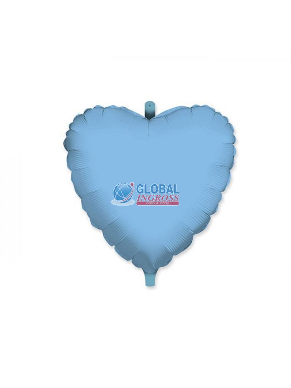MYLAR CUORE 45cm CELESTE 18"