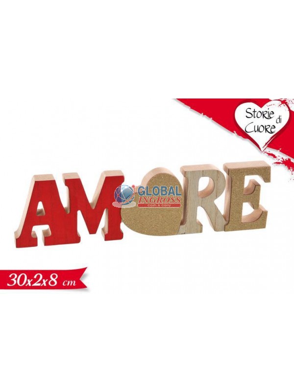 SCRITTA AMORE LEGNO 30cm