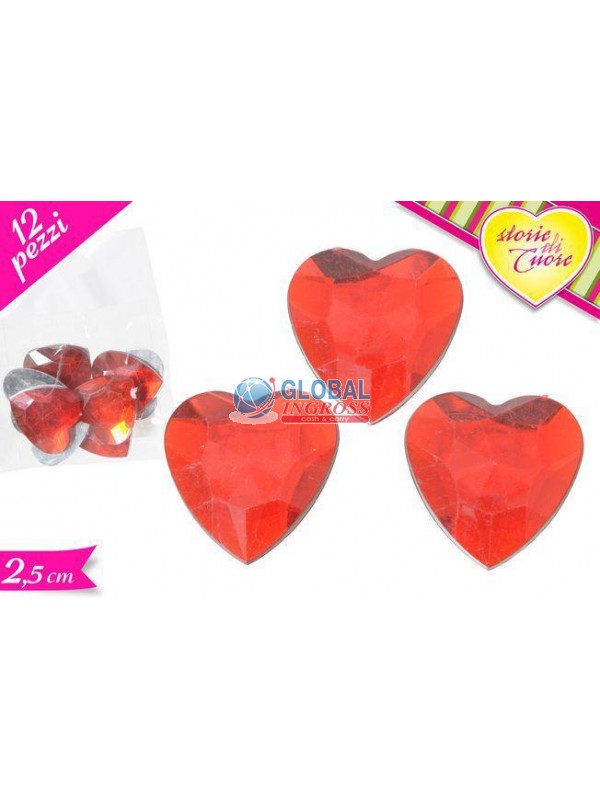 DECORAZIONI PIETRE CUORI 12pz