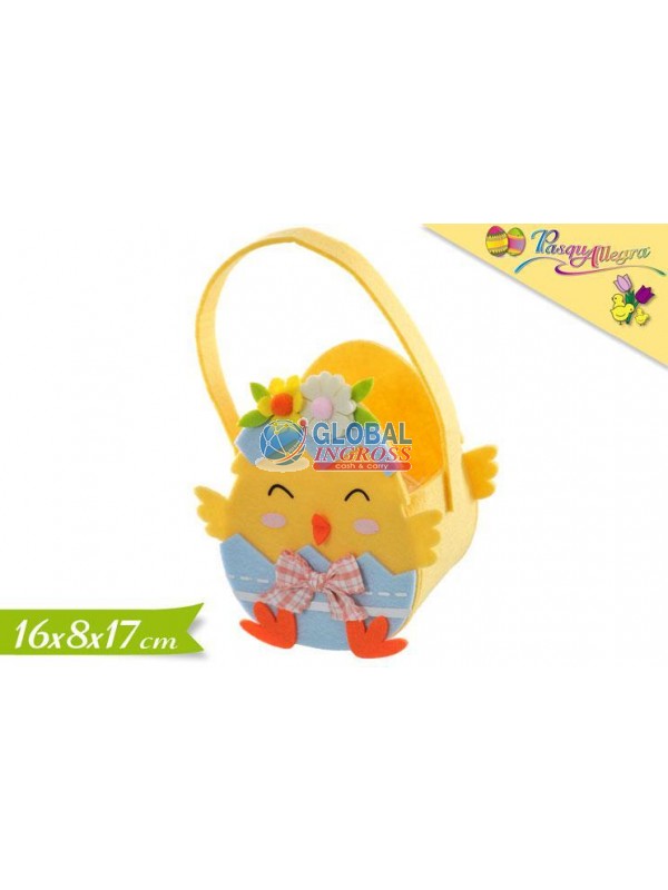 BORSETTA FELTRO C/PULCINO 17cm