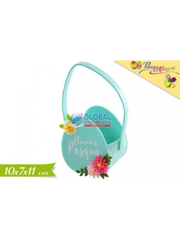 BORSETTA FELTRO BUONA PASQUA 11cm