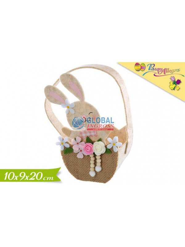BORSETTA DECORO CONIGLIETTO 10x20cm