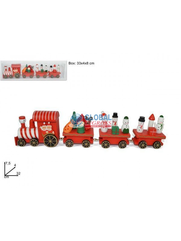 TRENINO LEGNO NATALIZIO32cm 4pz