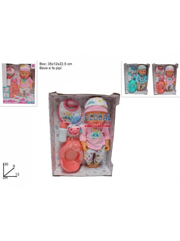 BAMBOLOTTO 30cm BEVE E FA PIPI'