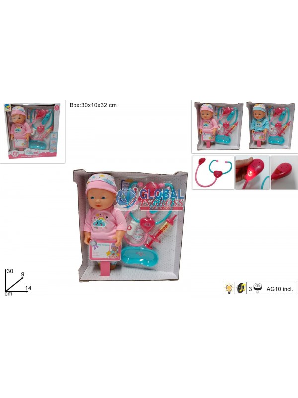 BAMBOLOTTO 30cm C/ACCESSORI DOTTORE