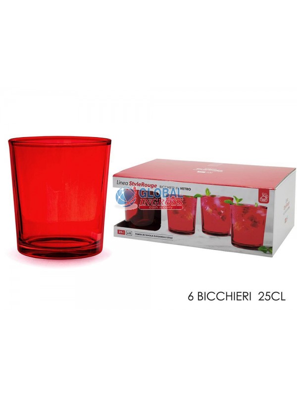 BICCHIERI ROSSI 6pz