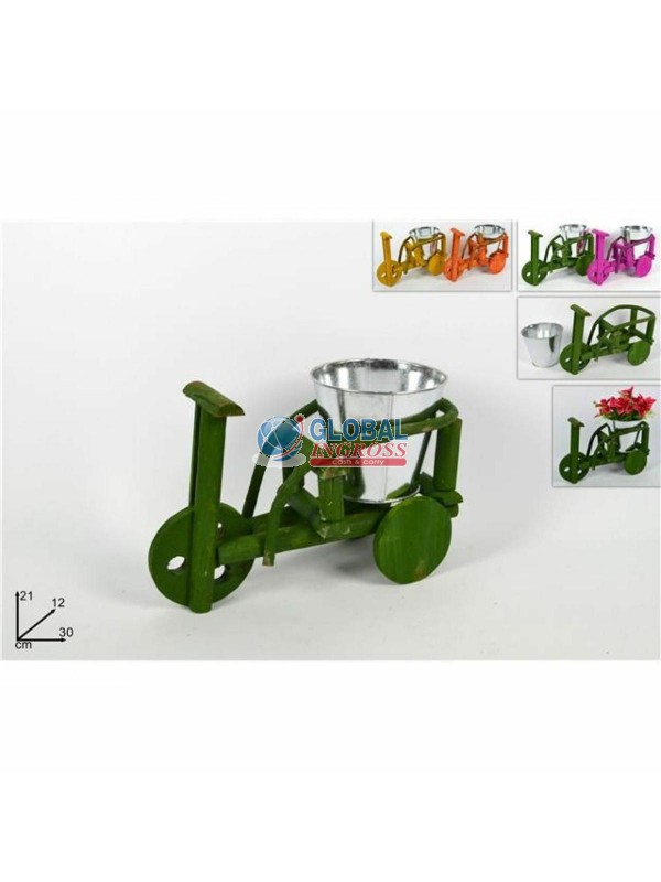 P/PIANTA MOTO LEGNO C/VASO