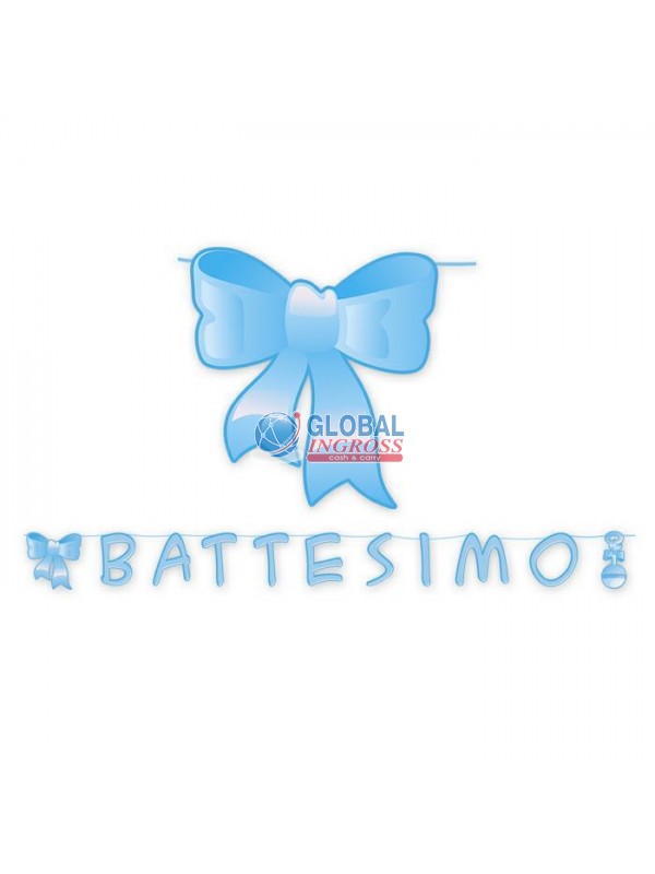 KIT SCRITTA MIO BATTESIMO CELESTE 6mt