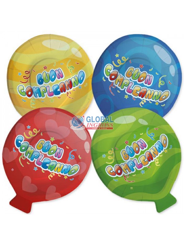 PIATTI COMPLEANNO BALLOON 8pz.
