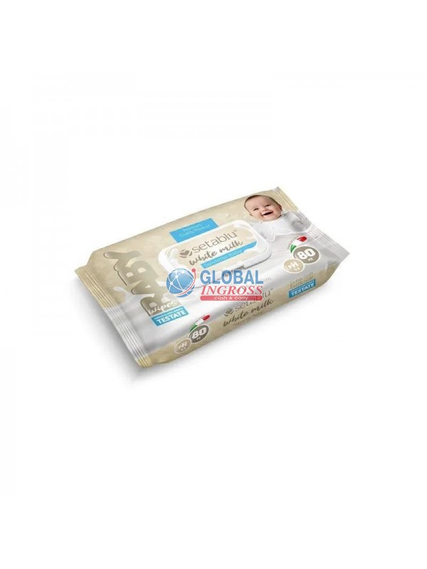 SALVIETTINE BABY WHITE MILK 80pz