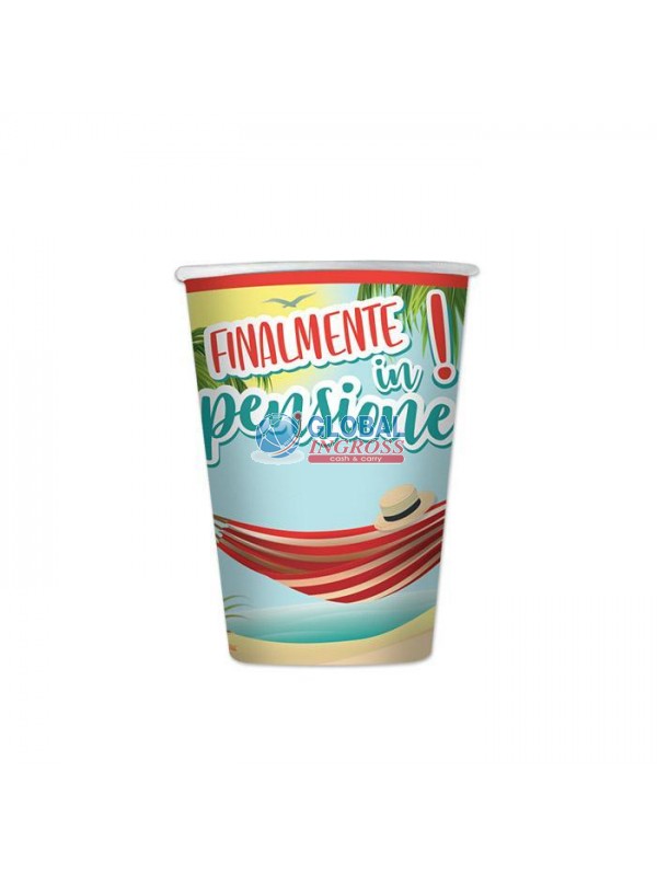 BICCHIERI PENSIONE FINALMENTE 8pz