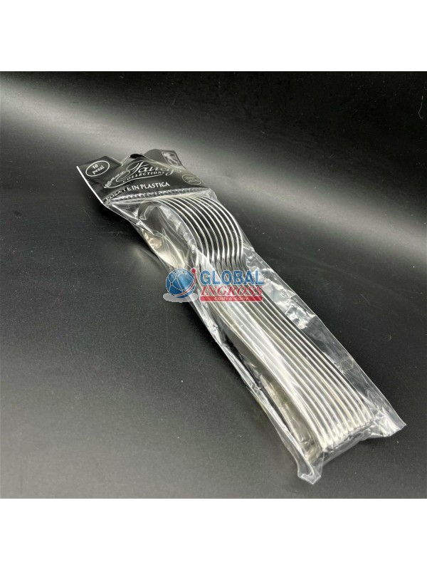 CUCCHIAI METALLIZZATI PLASTICA 10PZ