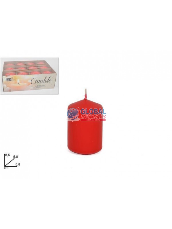 CANDELA CILINDRO ROSSO 6x8