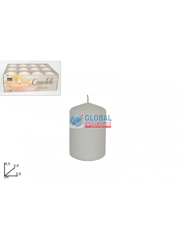 CANDELA CILINDRO BIANCA6x8