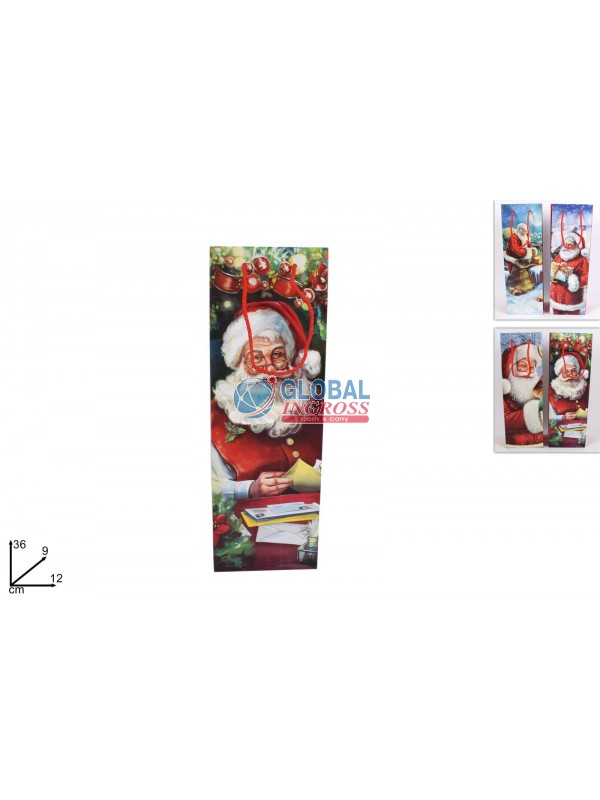 SHOPPER NATALE P/BOTTIGLIA BABBO NAT.CLASSICO