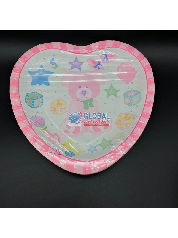 PIATTI CUORE ORSI ROSA PZ.10