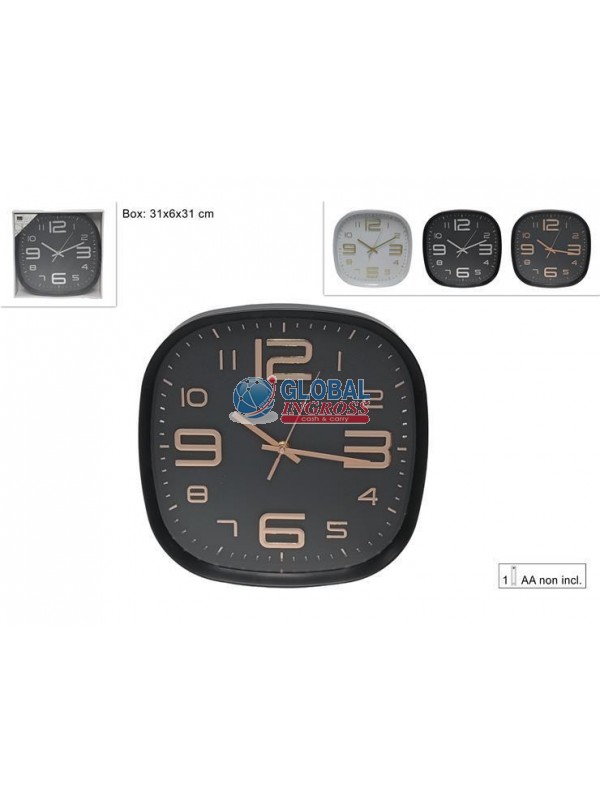 OROLOGIO MURO QUADRATO C/NUMERI 3D