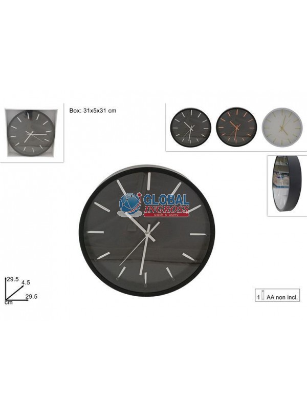 OROLOGIO MURO NUMERI METALLO TONDO