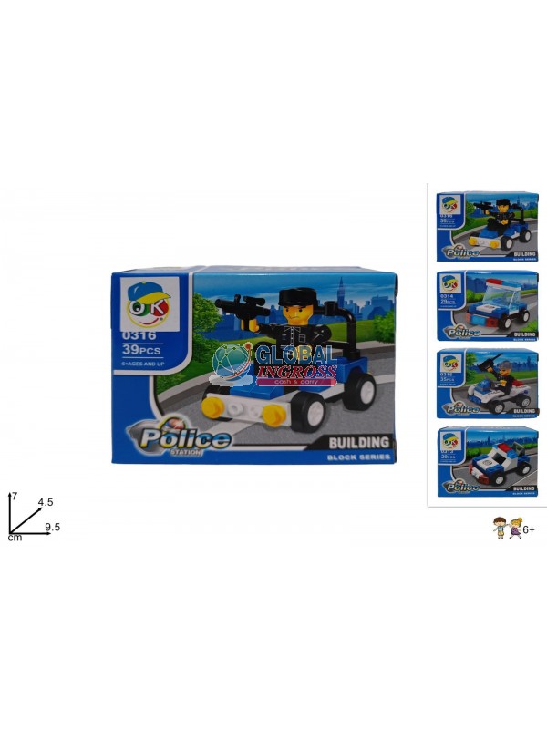 COSTRUZIONI AUTO POLIZIA 16pz ASS.