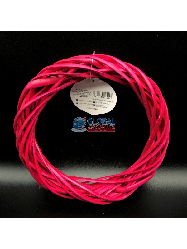 GHIRLANDA LEGNO ROSSO 20cm